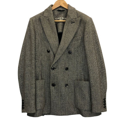 美品◆チルコロ テーラードジャケット 1901 ダブル グレンチェック グレー系 メンズ サイズ 46 CIRCOLO 1901 【AFB30】