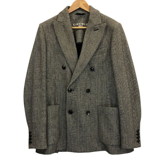 美品◆チルコロ テーラードジャケット 1901 ダブル グレンチェック グレー系 メンズ サイズ 46 CIRCOLO 1901 【AFB30】