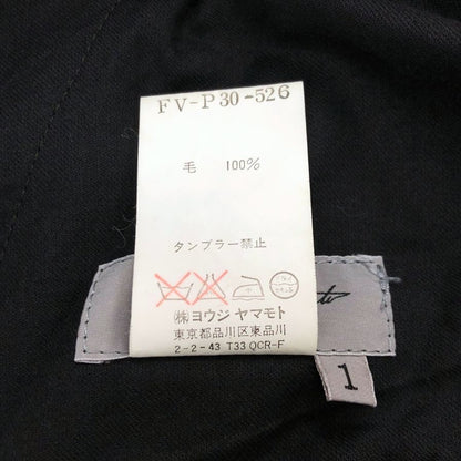 ヨウジヤマモト スラックス ウール オリーブ メンズ サイズ1 FV-P30-526 yohji yamamoto femme 【AFB22】