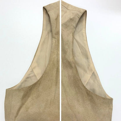中古■フォクシー ノースリーブ 膝下ワンピース ベージュ 40サイズ フェイクレザー 18790-SOAY12 FOXEY 【AFB24】