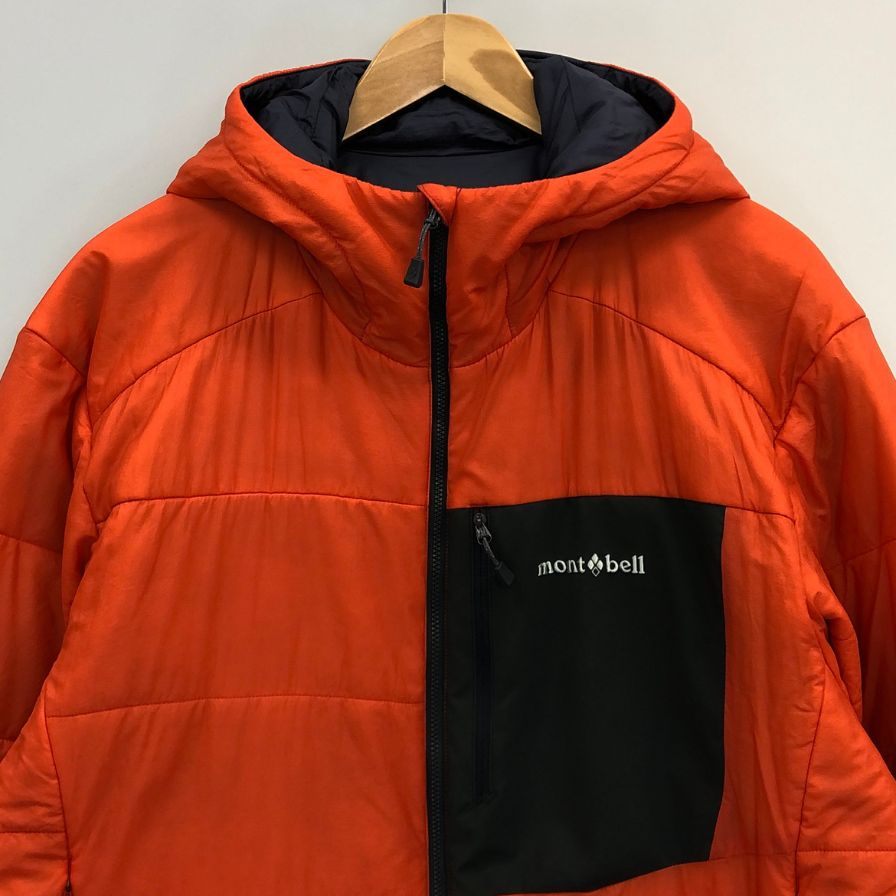 美品◆モンベル サーマラップ パーカ リバーシブル アウター 1101641 サイズXL メンズ オレンジ系 mont-bell 【AFB14】
