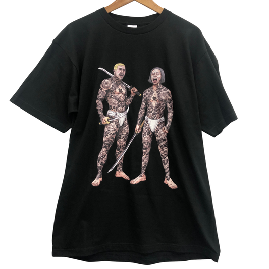 極美品◆魁組 サキガケグミ 半袖Tシャツ ダウンタウン メンズ サイズXL ブラック 【AFB11】