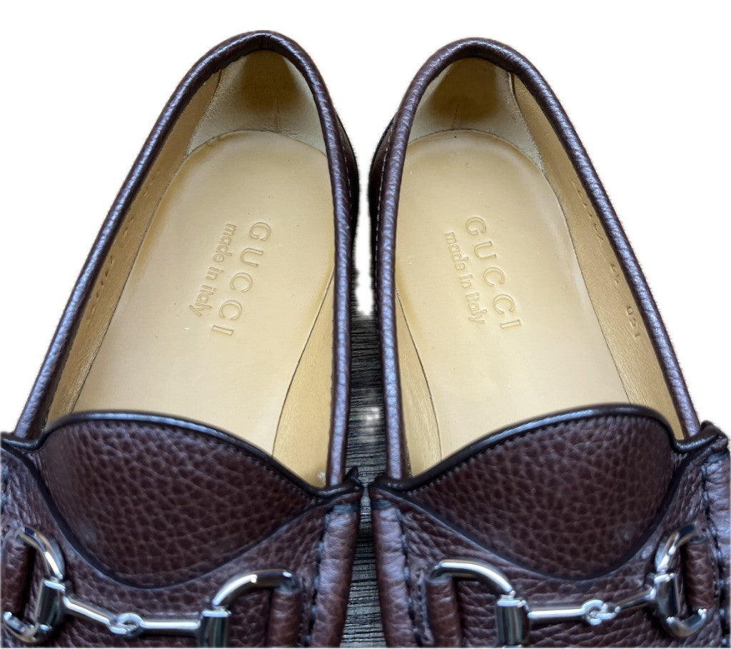Unused ◆ Gucci Bit Loafer 367762 Grained Leather Size 6.5 Men's Brown GUCCI [LA] 