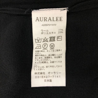 美品◆オーラリー ニット サマーニット Tシャツ 半袖 ウール ポリエステル ブラック系 サイズ3 メンズ AURALEE 【AFB40】