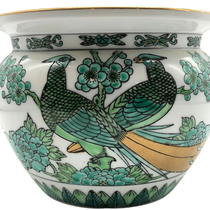 ゴールド イマリ 有田焼 小鉢 手描き 雉 ホワイト＆グリーン GOLD IMARI【AFI26】【中古】