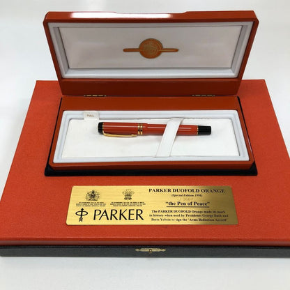 パーカー デュオフォールド 万年筆 キャップ式 18K 750 オレンジ ゴールド ブラック PARKER DUOFOLD【AFI29】