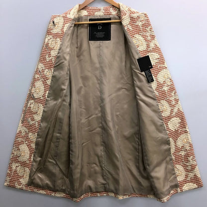 美品◆ソブ ダブルスタンダード コート 花柄 総柄 ツイード ノーカラー ピンク レディース サイズ表記無し SOV. DOUBLE STANDARD CLOTHING 【AFB13】