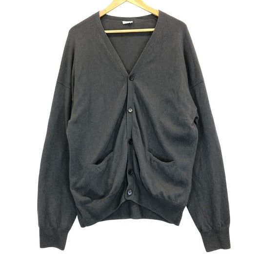 中古◆キャッシュアンドバルバ ×三田真一 モンゴリアン カシミヤ カーディガン エルボーパッチ メンズ サイズ4 グレー cash&barba×Shinichi Mita 【AFB8】