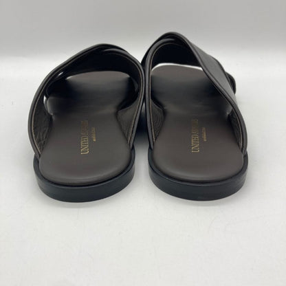 ユナイテッドアローズ レザーサンダル クロスストラップ ブラック サイズ41 メンズ UNITED ARROWS 約26.0cm【YB1】