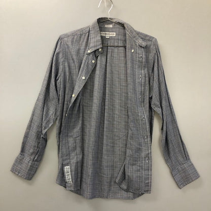 美品◆インディビジュアライズドシャツ 長袖シャツ ボタンダウン チェック グレー メンズ サイズ15-32 INDIVIDUALIZED SHIRTS 【AFB51】