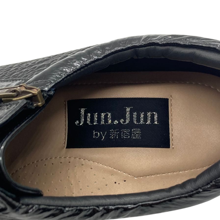 ジュンジュンバイ新宿屋 スニーカー 2210 レザー ブラック ネブラ エヌドラ 切替 レディース サイズ24 Jun.Jun by shinjukuya 約24.0cm【7-9】