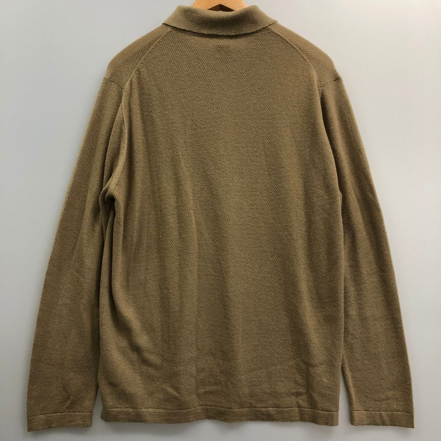 美品◆エルメネジルドゼニア ポロシャツ ニット カシミヤ100% ベージュ系 サイズ50 メンズ Ermenegildo Zegna 【AFB41】