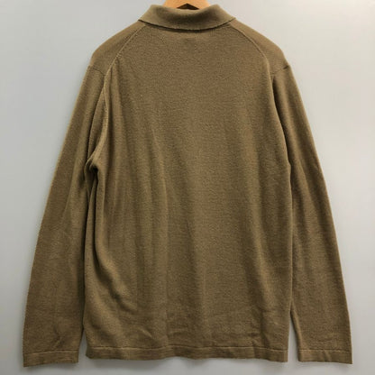 美品◆エルメネジルドゼニア ポロシャツ ニット カシミヤ100% ベージュ系 サイズ50 メンズ Ermenegildo Zegna 【AFB41】