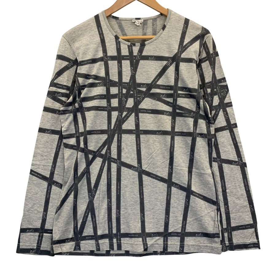中古◆エルメス マルジェラ期 長袖Tシャツ ボルデュック グレー レディース サイズXL HERMES 【AFB6】