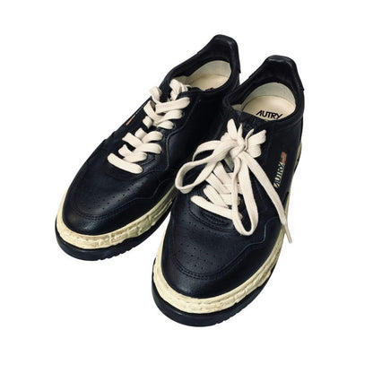 オートリー×ミハラヤスヒロ 25AW ローカットスニーカー メダリスト サプビント ロウ マン 炙り加工 ネイビー ユニセックス サイズ40 Autry×MIHARA YASUHIRO 約25.5cm【AFC43】
