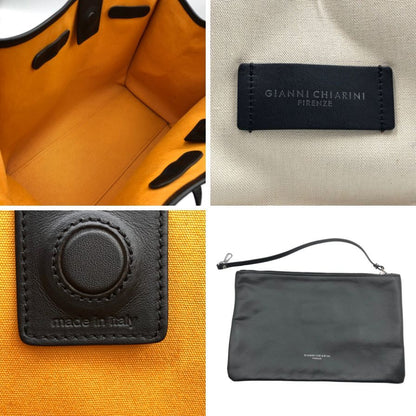 ジャンニキアリーニ トートバッグ マルチェッラM キャンバス×レザー アイボリー レディース GIANNI CHIARINI【AFE4】
