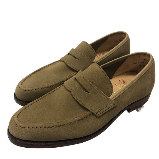 クロケット&ジョーンズ ローファー カムデン スエード サイズ5.5E ベージュ メンズ  CROCKETT&JONES CAMDEN ローファー 約24.0cm【LA】【中古】