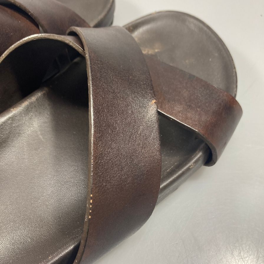グレンソン レザーサンダル ブラウン サイズUK6 GRENSON 約25.0cm【AFC15】