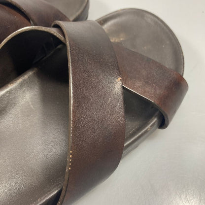 グレンソン レザーサンダル ブラウン サイズUK6 GRENSON 約25.0cm【AFC15】