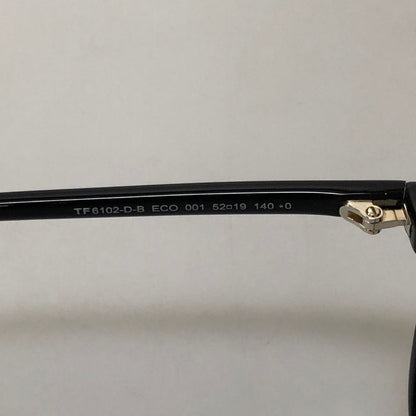 トムフォード  メガネ サングラス   TF 6102-D-B ECO 001 52□19 ブラック TOM FORD【AFB52】