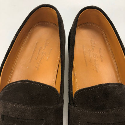 ジャランスリウァヤ コインロファー 98589 カーフ バックスキン スエード ダークブラウン UK6ハーフ メンズ Jalan Sriwijaya ローファー 約25.0cm【LA】【中古】