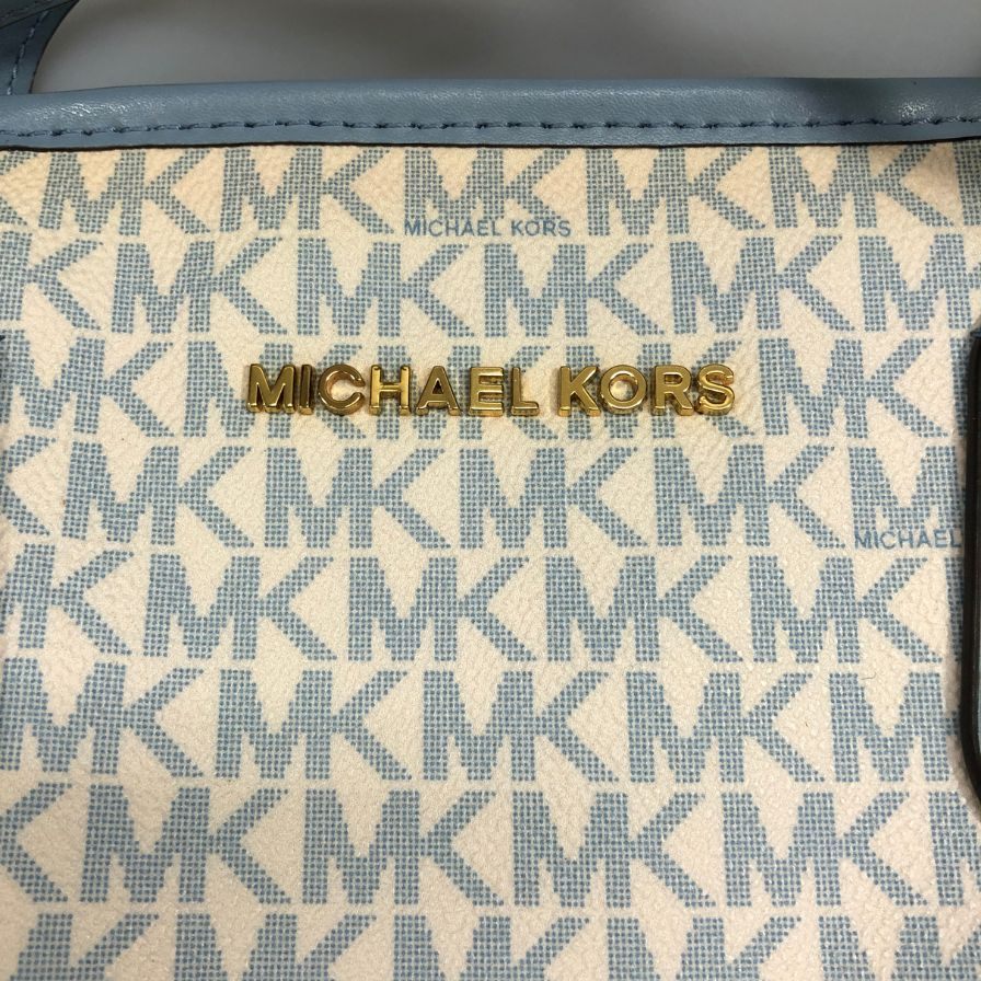 マイケルコース ラージトートバッグ エヴァ ロゴ シグネチャー ブルー系  MICHAEL KORS【AFE6】