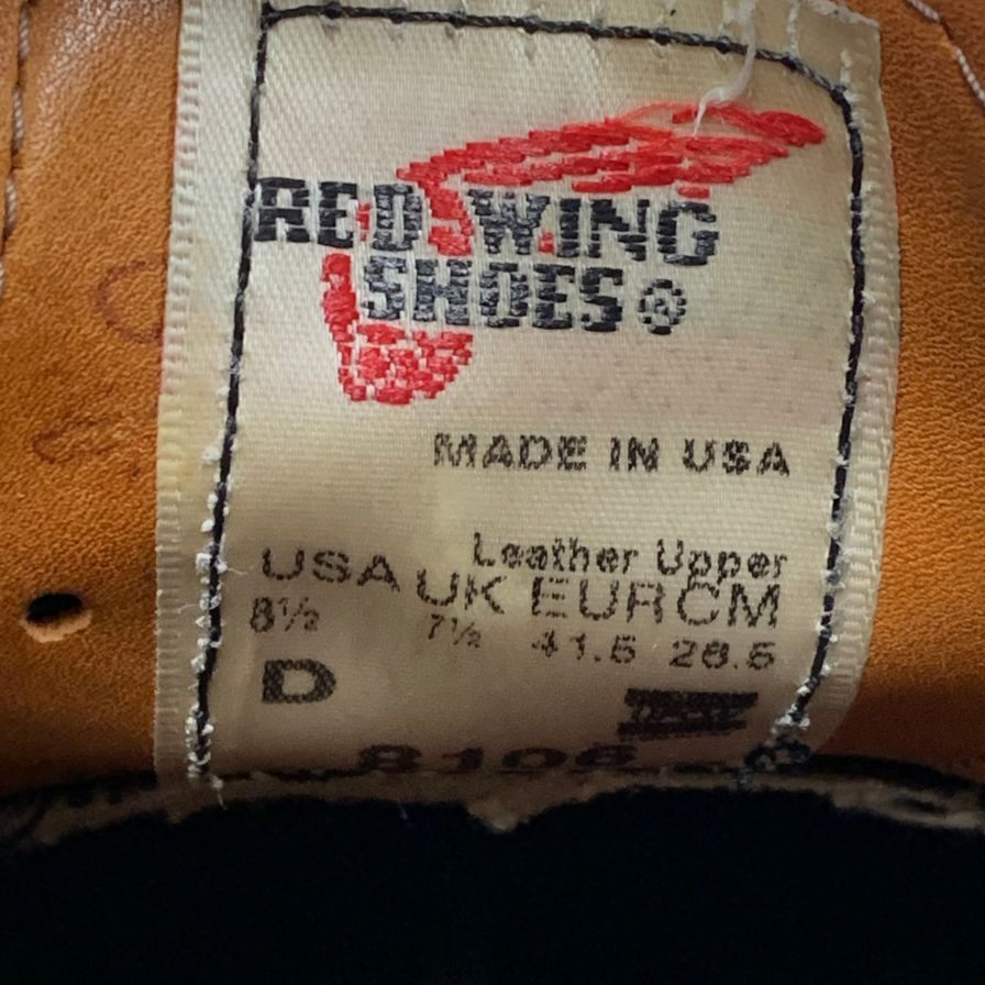 レッドウィング レザーシューズ 8106 モックトゥ オックスフォード レザー ブラック サイズ8.5D メンズ REDWING 約26.5cm【AFC5】