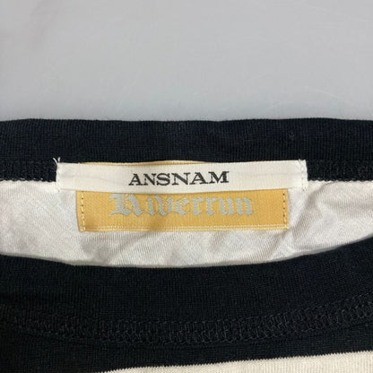 極美品◆アンスナム ボーダーＴシャツ バスクシャツ ブラックホワイト メンズ サイズ 3 ANSNAM 【AFB17】