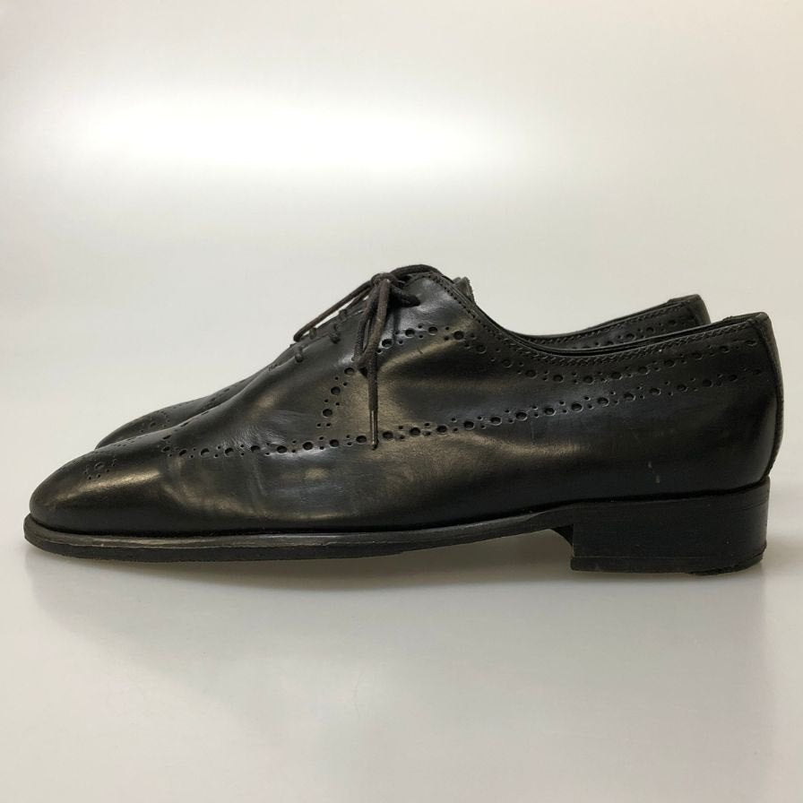 バル二 レザーシューズ ホールカット イタリア製 メンズ サイズ39 ブラック BARNI 約24.5cm【AFC44-2】