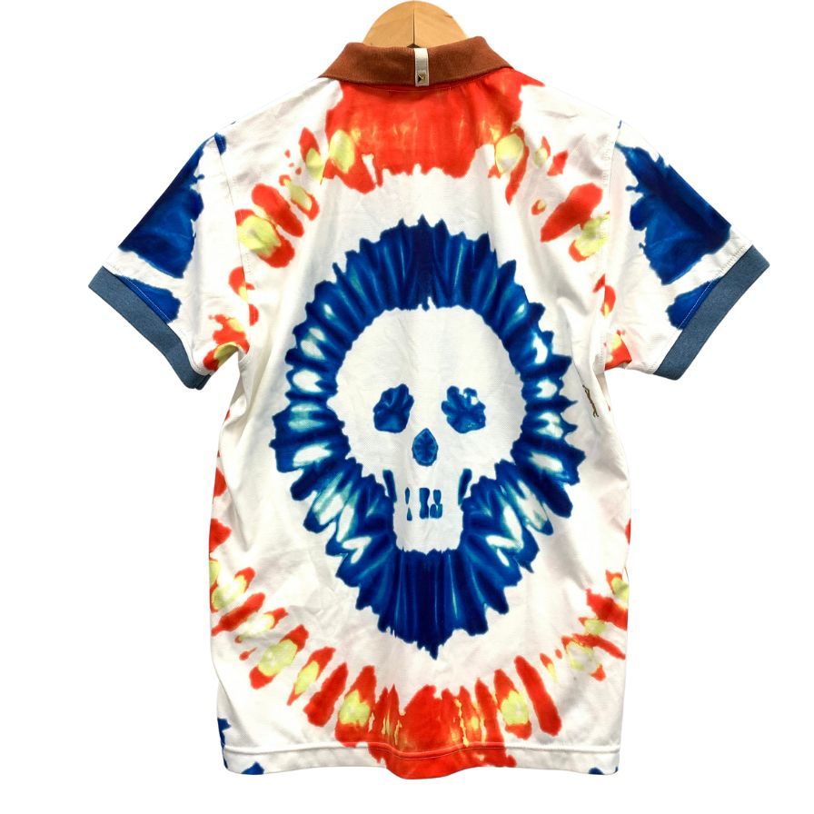 美品◇マーク&ロナ 半袖ポロシャツ スカル 総柄 金ボタン メンズ