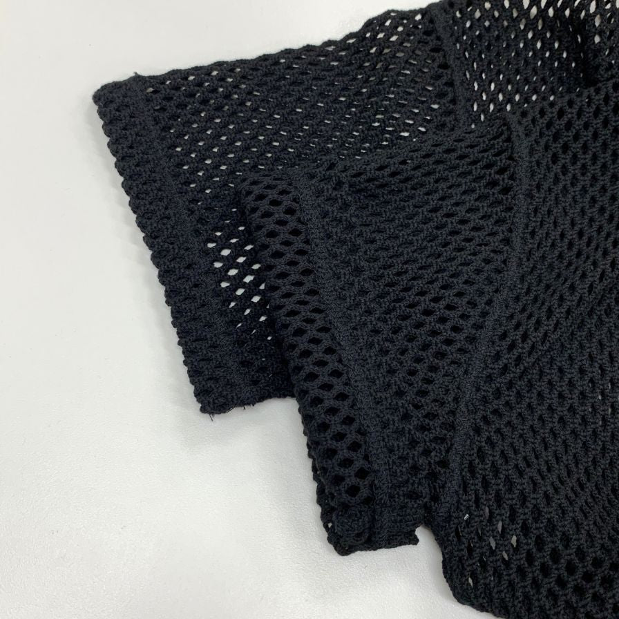 美品◆オットダム メッシュ シャツ レディース サイズ42 ブラック ottod'ame 【AFB32】