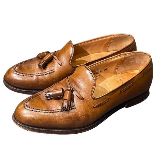 クロケット&ジョーンズ レザーシューズ キャベンデッシュ3 タッセルローファー カーフ ブラウン サイズUK7.5E  CROCKETT&JONES ローファー 約26.5cm【LA】【中古】