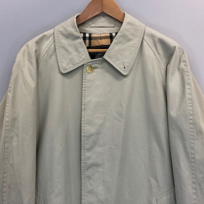 中古◆バーバリーズ ステンカラーコート 90S 裏地ノバ柄 ネーム入り サイズ不明 ホワイト系 BURBERRY 【AFB7】