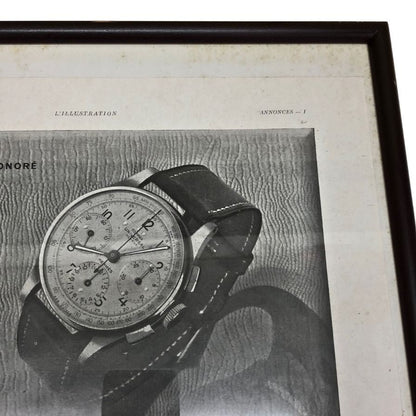 エルメス ポスター COMPAX 時計 1940年代  ヴィンテージ 額付き HERMES【AFE13】【中古】