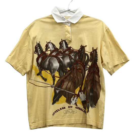 美品◆エルメス 半袖ポロシャツ ヴィンテージ ホース アトラージュ アン アルバレテ レディース HERMES 【AFB29】