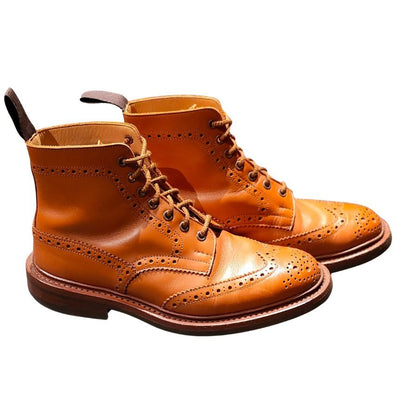 トリッカーズ レザーシューズ カントリーブーツ ストウ M5634 ブラウン メンズ サイズ6.5 Tricker´s STOW ブーツ 約25.0cm【LA】【中古】