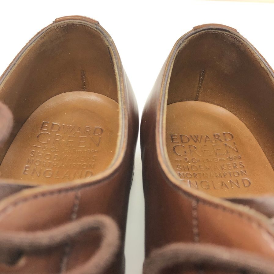エドワードグリーン レザーシューズ ストレートチップ チェルシー 82ラスト ダークオークアンティーク UK7.5E EDWARD GREEN CHELSEA ビジネスシューズ 約26.0cm【LA】【中古】
