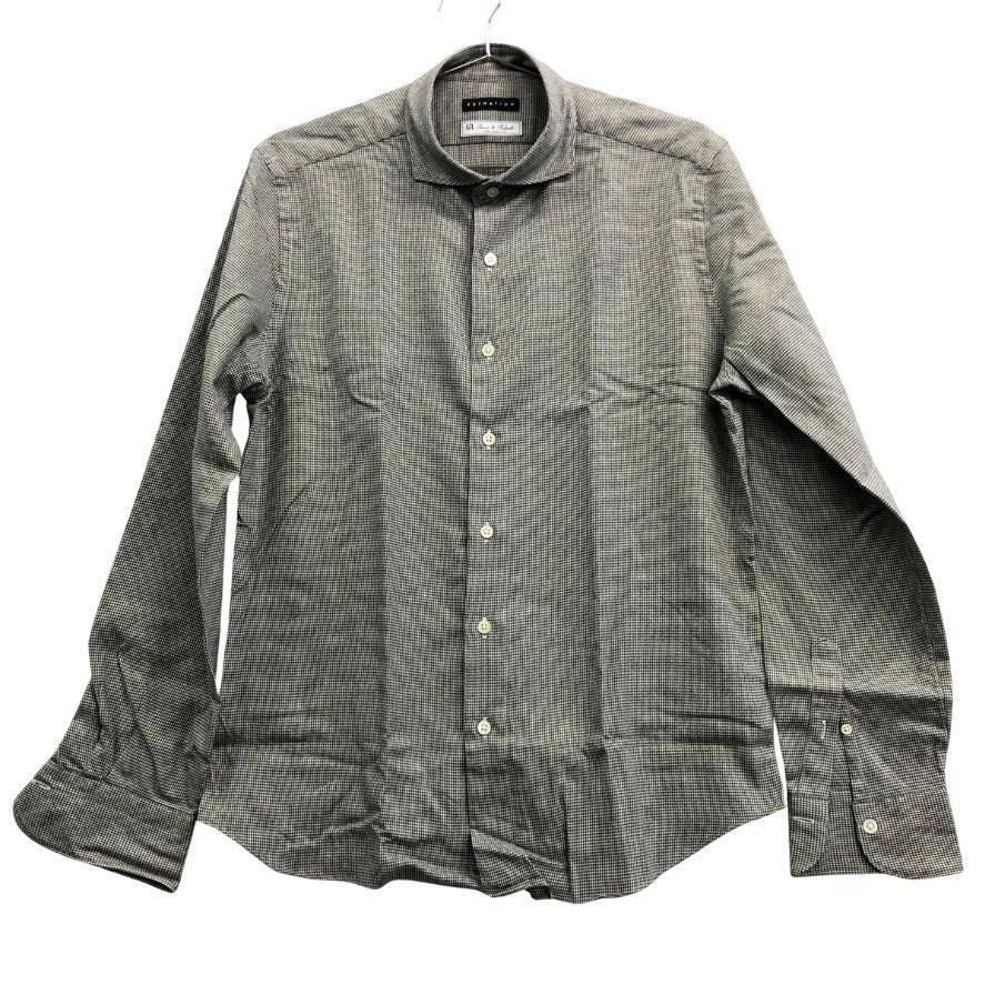 極美品◆エストネーション 長袖シャツ チェック Grandi & Rubinelli グレー系 メンズ サイズXL ESTNATION 【AFB38】