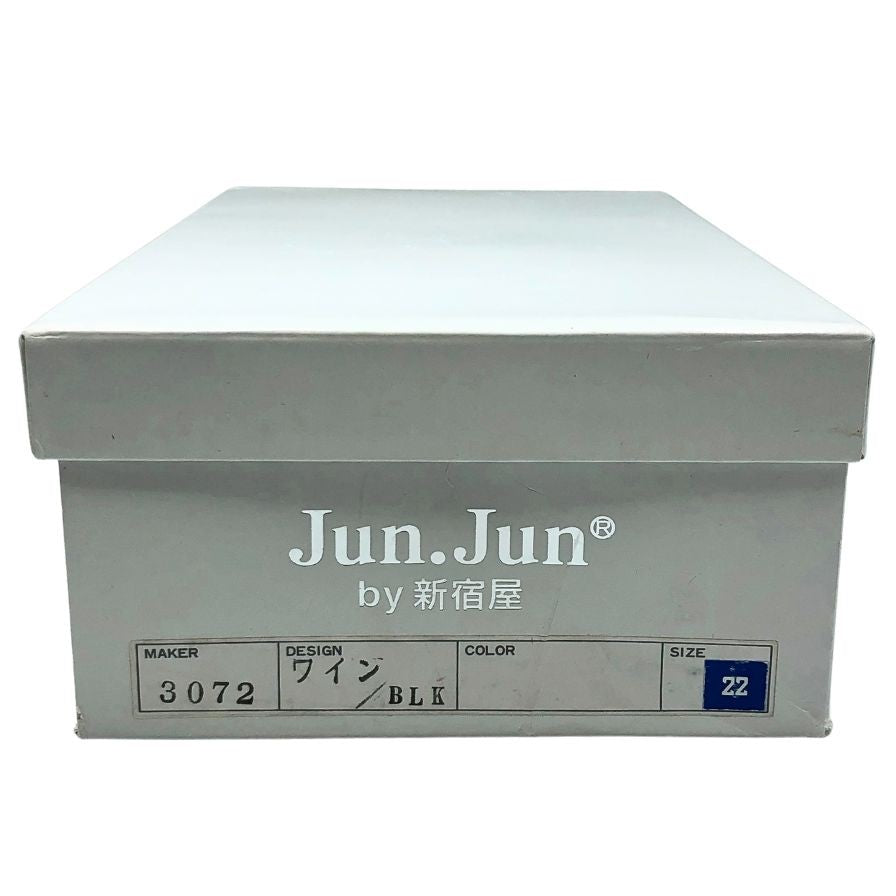 ジュンジュンバイ新宿屋 パンプス 3072 ブラック ワイン ベルト付 レディース サイズ22 Jun.Jun by shinjukuya 約22.0cm【7-9】