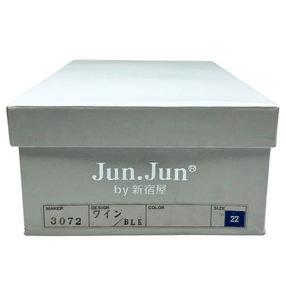 ジュンジュンバイ新宿屋 パンプス 3072 ブラック ワイン ベルト付 レディース サイズ22 Jun.Jun by shinjukuya 約22.0cm【7-9】