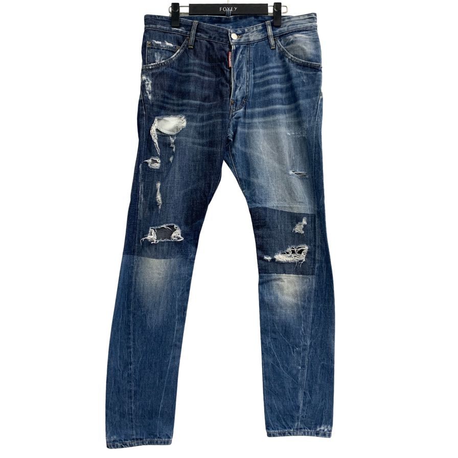 ディースクエアード デニムパンツ USED加工 ジーパン インディゴブルー サイズ 48 DSQUARED 2 【AFB27】