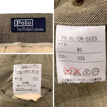 ポロ ラルフローレン セットアップ スーツ 3Bジャケット サイドベンツ リネン ウール ベージュ メンズ サイズA7 POLO RALPH LAUREN