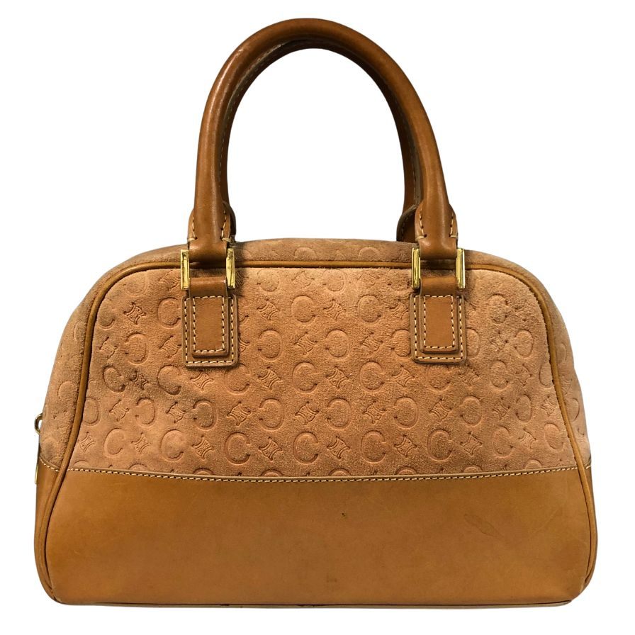 セリーヌ ハンドバッグ マカダム スエード×レザー レディース ピンクベージュ CELINE【AFE9】