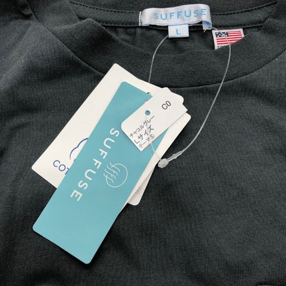新品同様◆サフューズ ロングスリーブTシャツ TW-01185 チャコールグレー サイズL メンズ USAコットン SUFFUSE 【AFB4】