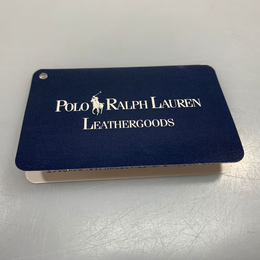 ポロ ラルフローレン レザー 二つ折り 財布 ロゴエンボス オレンジ POLO RALPH LAUREN【AFI4】
