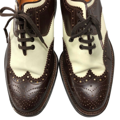 メンズビギ レザーシューズ サイズ25 ブラウン×ホワイト系 MEN’S BIGI 約25.0cm【AFD15】