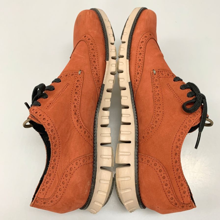 コールハーン ゼログランド ウイングチップ レザーシューズ オレンジ サイズ7ハーフ メンズ スニーカー COLE HAAN ZEROGRAND 約25.0cm【AFC4】