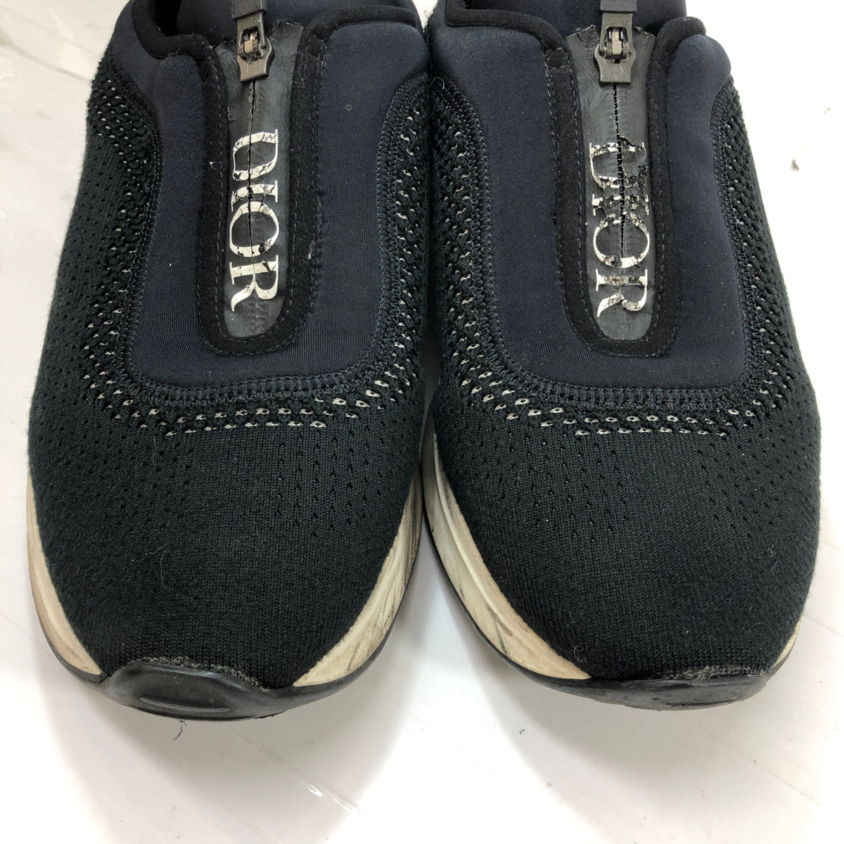ディオール オム B25 ロートップ スニーカー ジップ メッシュニット＆ネオプレン ブラック メンズ サイズ41 20CDC DIOR HOMME 約26.0cm【AFC30】