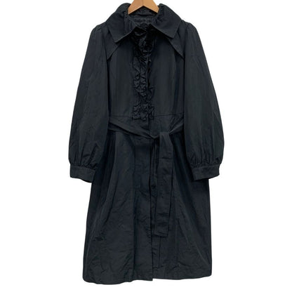 美品◆トゥービーシック コート フリル デザイン スプリングコート ポリエステル ブラック レディース サイズ42 TO BE CHIC 【AFB2】
