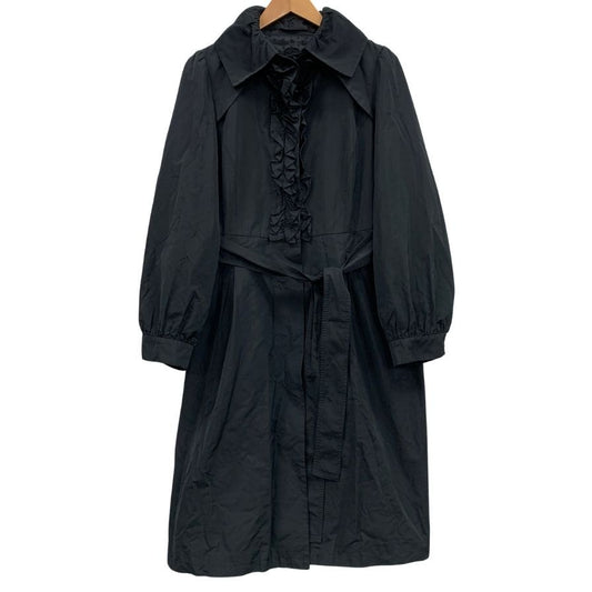 美品◆トゥービーシック コート フリル デザイン スプリングコート ポリエステル ブラック レディース サイズ42 TO BE CHIC 【AFB2】